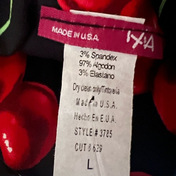 VGT Ixia Cherry Print Dress Black Red Cherries Rockabilly Pinup Retro Lg - Picture 5 of 5